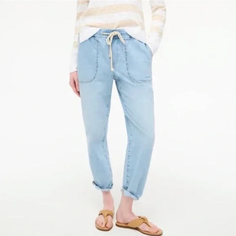 J. CREW Denim Jogger with Rope Tie Closure Storm Cloud Wash Sz 32 {A10}